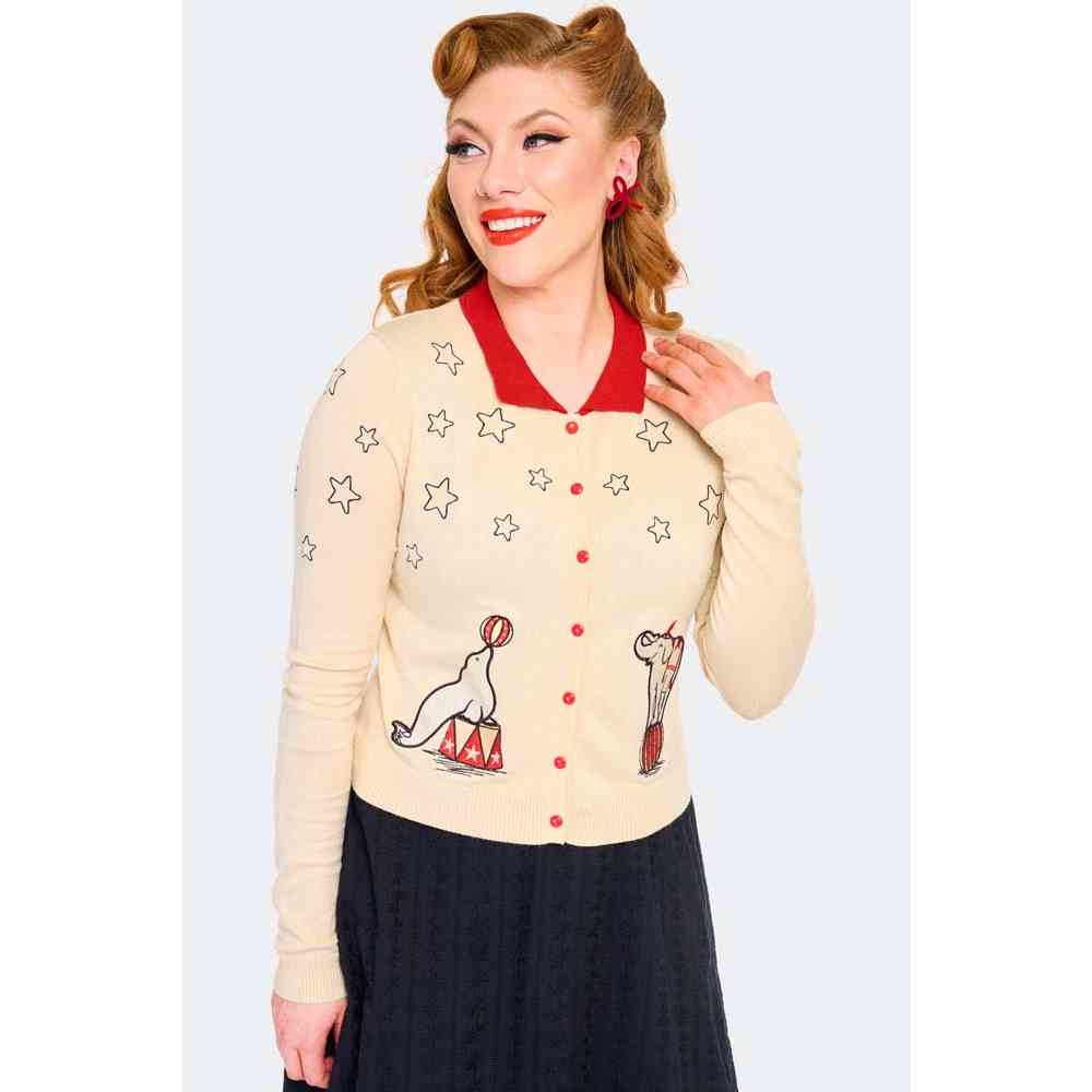 Voodoo Vixen - Circus Collar Cardigan - Creme